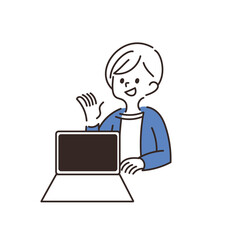 セールス　パソコン　女性