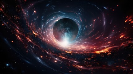 Obraz premium Celestial sphere showcases cosmic galaxy, nebula, and starry constellations in night sky.