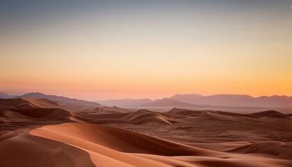 Naklejka premium Sunrise over the desert dunes