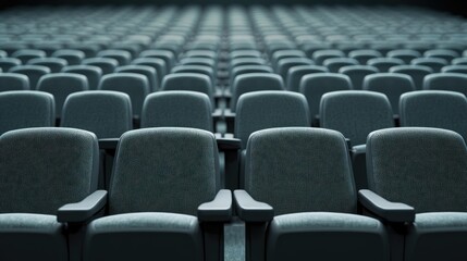Obraz premium Empty Theater Seats in a Row Perspective View