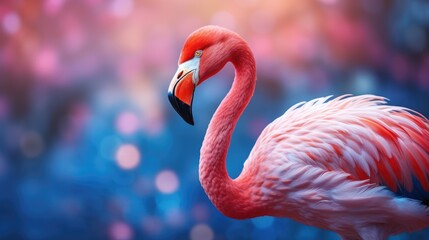 Obraz premium Graceful Pink Bird in Close-up, Wildlife Nature Shot