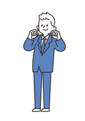 サラリーマン　ガッツポーズ