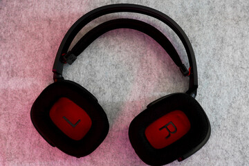 black headphones isolated on white background