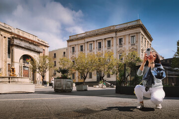 Obraz premium Travel to Italy, Sicily, Catania: Catania old town architecture, sightseeing, tourist place