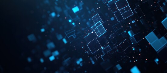 Abstract Digital Background with Blue Squares