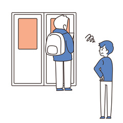 電車　イラスト　マナー　扉