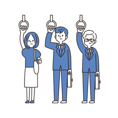 電車　イラスト　つり革