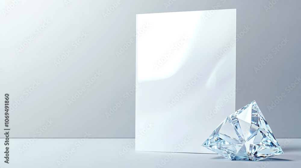 Poster elegant diamond mockup with a blank background for showcasing design or branding concepts