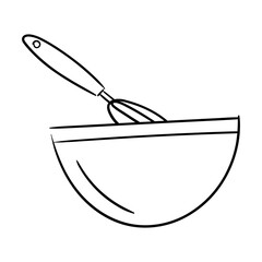 Mixing bowl and whisk
