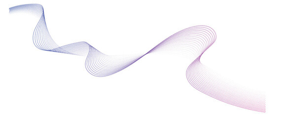 smooth flowing wave dots halftone lines dynamic blue purple pink gradient isolated on transparent background concept of technology, digital, communication, science, music vector illustration