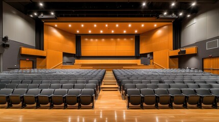 Modern Auditorium with Rows of Empty Seats