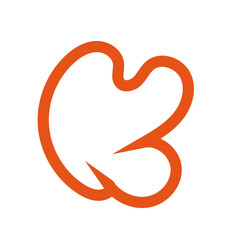 Red outline abstract shapes vectors