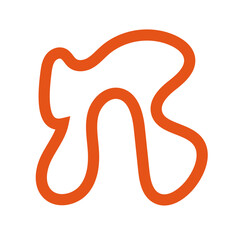 Red outline abstract shapes vectors