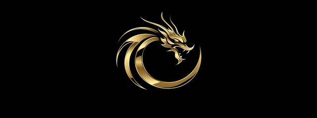 Dragon design: Creative commercial dragon logo displayed on a black background, featuring innovative and striking elements that highlight the brand’s unique identity and visual appeal.