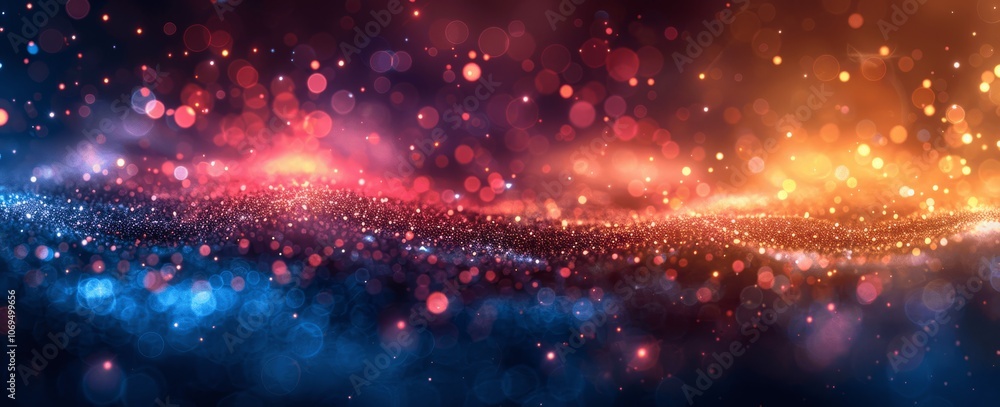 Poster dynamic gradient background with grainy texture blue red yellow wave flow dark noise photorealistic 