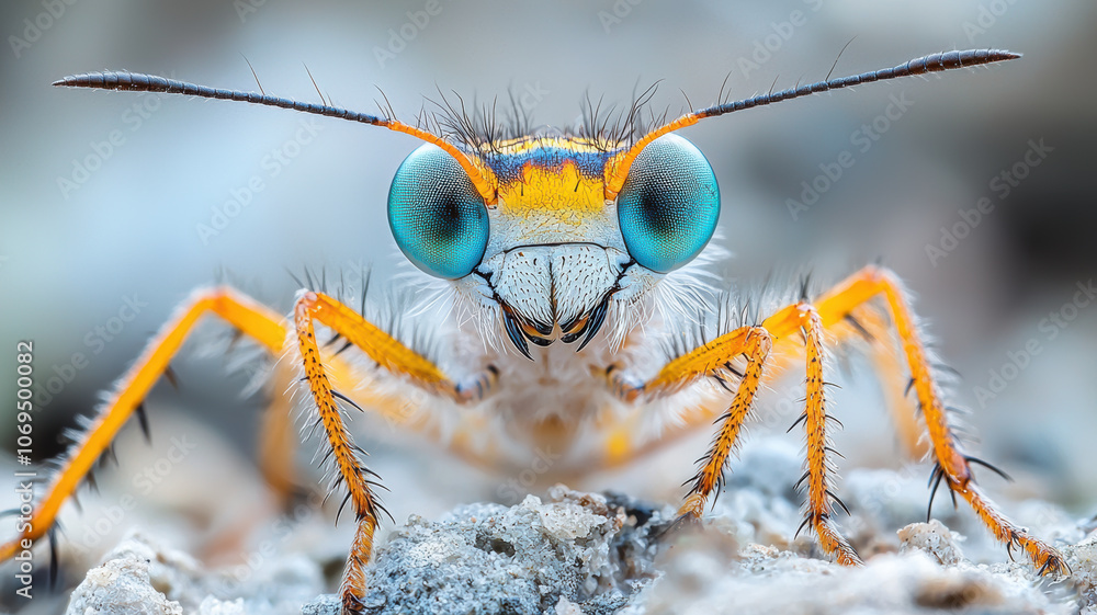 Aufkleber natural macro shot of insect with sharp details and blurred background