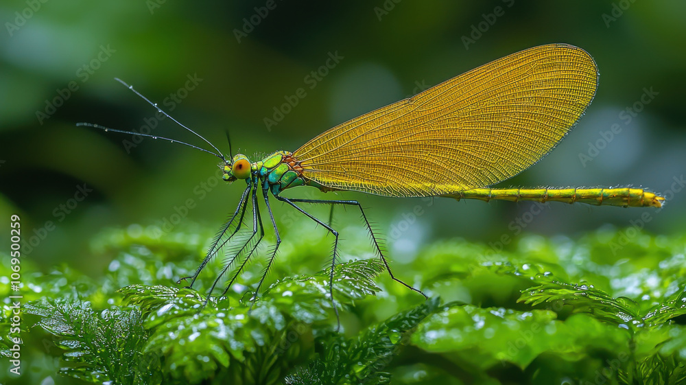 Poster natural macro shot of insect with delicate wing patterns