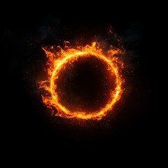 Flaming circle design on black background, perfect for creative projects.