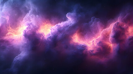 Abstract Background of Purple and Pink Nebula with Stars