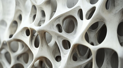 Abstract 3D Rendering: Cubist Diatom Girdle, White, Organic