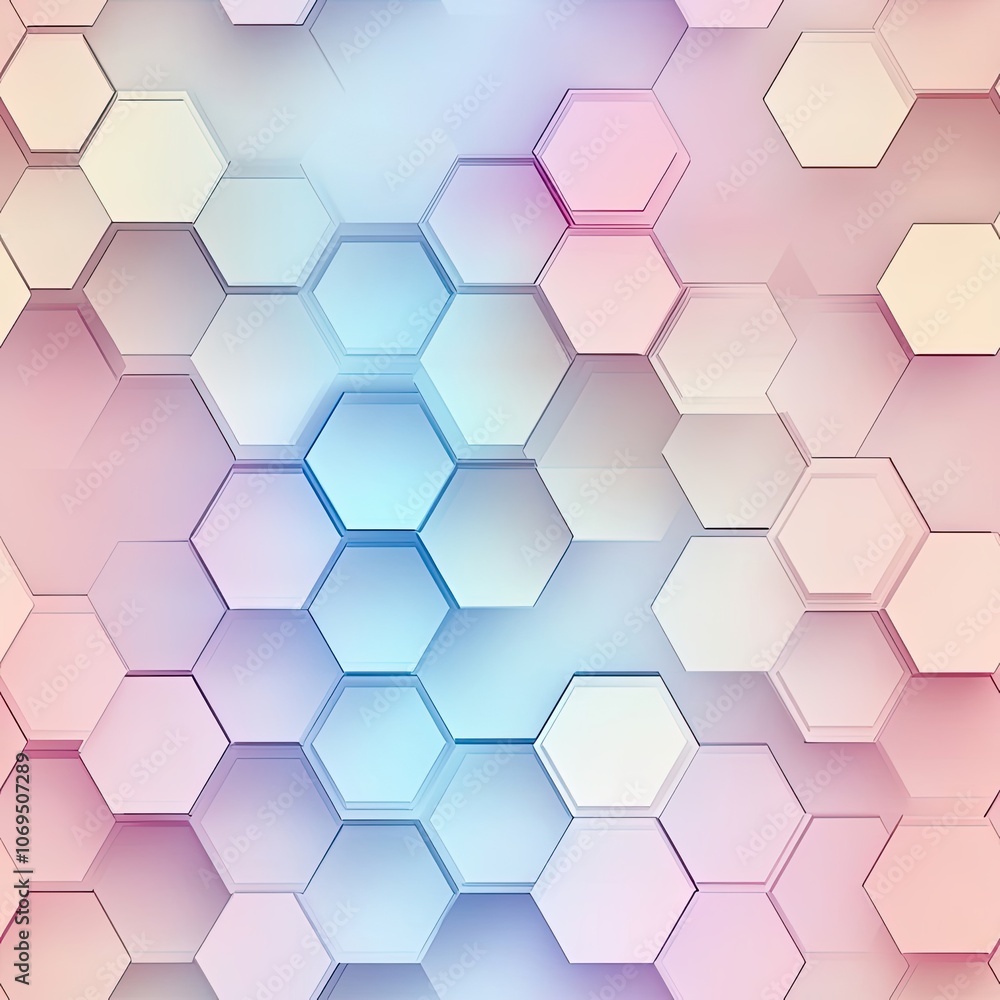 Poster abstract geometric hexagon pattern with gradient colors