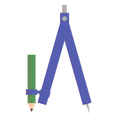 正面から見たコンパスの3Dイラスト