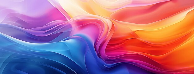 Obraz premium Colorful Gradient Spiral Background with Curved Shapes in Blue, Purple, and Orange for Modern Poster Design