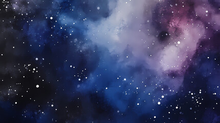 Fototapeta premium Abstract watercolor galaxy with sparkling stars. Celestial. Illustration