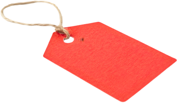 Red Tag with String