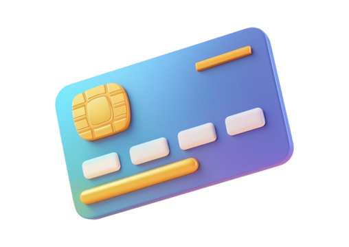 credit card isolated on transparent background