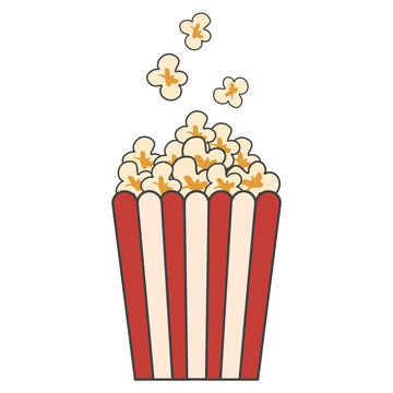 recommend clip art: Popcorn snack in a box , popcorn in a basket , bucket