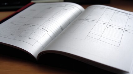 Open planner displaying weekly schedule on desk