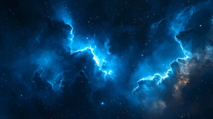 Cosmic and celestial blue nebula cloud with an otherworldly glow, ideal for space-themed designs. Celestial. Illustration