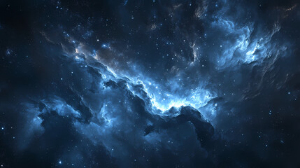 Fototapeta premium Dark nebula-inspired wallpaper featuring swirling clouds of gas and dust in a deep space background, extraterrestrial, celestial map, dark matter, universe, stars. Celestial. Illustration