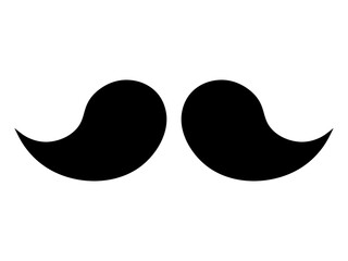 髭のアイコン・マーク（つけひげ・黒）