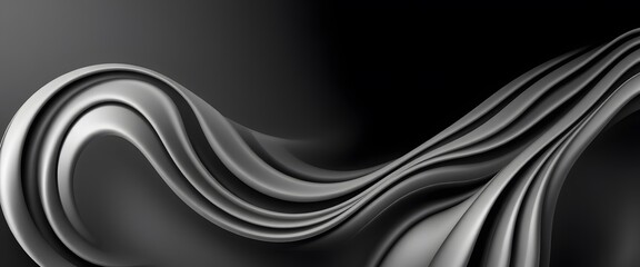 Obraz premium 3D black and white abstract wave background wallpaper created with generative AI