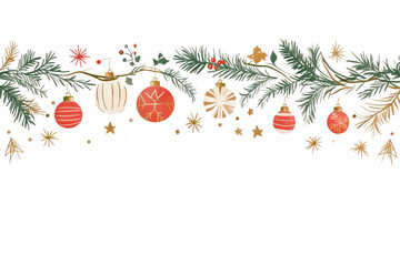 PNG Christmas fancy light border red illustration embroidery.