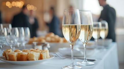 Elegant celebration toasting with sparkling drinks and delicious treats at a festive event