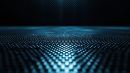 A close-up view of a textured surface with a futuristic blue glow, suggesting technology.