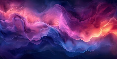 Obraz premium 4K Abstract Color Gradient Background with Smooth Flowing Textures in Purple Blue Pink and Red Hues Surreal Futuristic Holographic Design