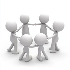 3d people holding hands