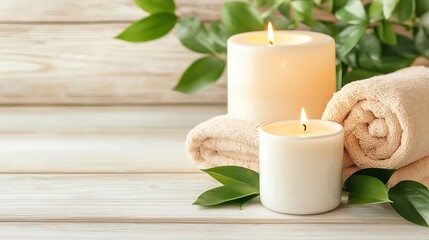 Create a relaxing atmosphere with soft candlelight and cozy towels for ultimate serenity