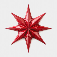 Red Star Decoration on White Background