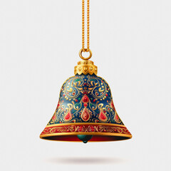 Decorative Holiday Bell on White Background