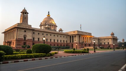 Obraz premium AI Photo: North Block, President House, Delhi, Architectural Detail