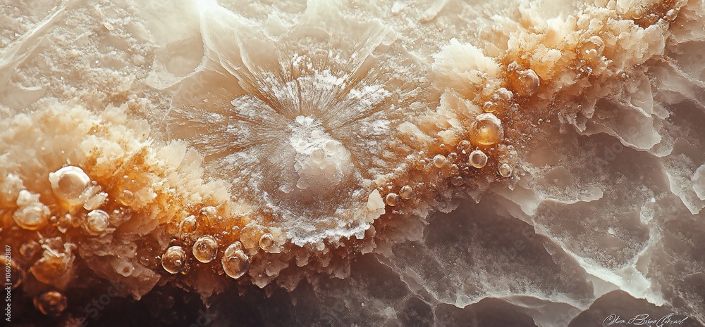 Poster close-up of a natural rock formation with intricate patterns and textures.