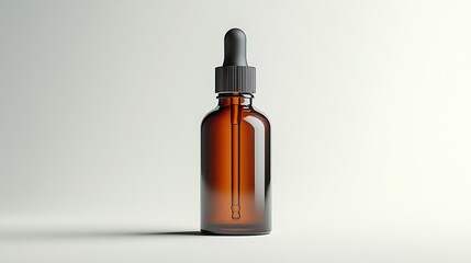A brown cosmetic bottle is shown in isolation against a clean white background.