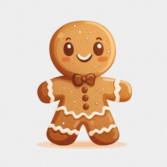 Obraz premium Cute Gingerbread Character on White Background