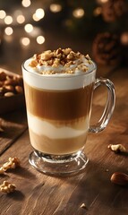 Delicious toffee net latte, caramel latte,generation AI