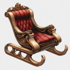 Elegant Vintage Sleigh on White Background